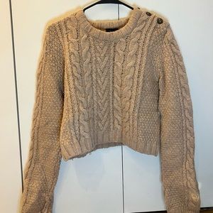 Tan Wool Cropped Topshop sweater